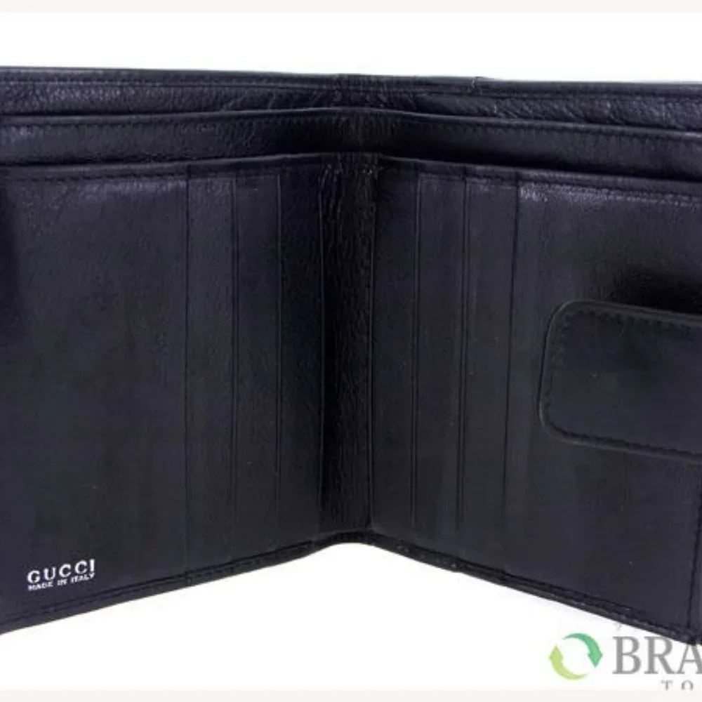 Authentic Gucci Wallet Purse Folding wallet Black Woman Used - Picture 7 of 7